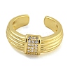 Rack Plating Brass Micro Pave Cubic Zirconia Cuff Rings for Women RJEW-I107-09G-2