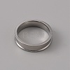 201 Stainless Steel Grooved Finger Ring Settings STAS-WH0027-27E-P-2