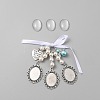Wedding Bouquet Alloy & Glass Photo Charms DIY-WH20004-07A-AS-1