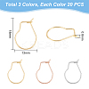 304 Stainless Steel Hoop Earring Findings Kidney Ear Wires STAS-UN0012-43-4