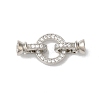 Rack Plating Round Ring Brass Micro Pave Cubic Zirconia Fold Over Clasps KK-F873-22P-01B-1