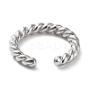 Rack Plating Brass Twist Rope Shape Open Cuff Rings for Women RJEW-Q777-01P-3
