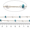 Synthetic Turquoise & Glass Beads Link Chains CHS-K021-04G-3