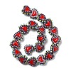 Painted Glass Beads Bumpy Beads Heart X-LAMP-V001-07A-2