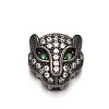 Rack Plating Brass Micro Pave Cubic Zirconia Leopard Hollow Beads ZIRC-I012-18B-RS-1