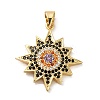 Brass Cubic Zirconia Pendants KK-K275-05G-1