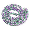 Two-Tone Crackle Baking Painted Transparent Glass Beads Strands CCG-T004-8mm-02-3