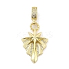 Brass Micro Pave Clear Cubic Zirconia Star European Dangle Charms KK-Z090-02G-1