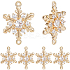 10Pcs Brass Micro Pave Clear Cubic Zirconia Connector Charms ZIRC-BBC0002-86B-1