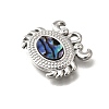 304 Stainless Steel Pave Natural Paua Shell Pendants STAS-C122-21B-01P-2