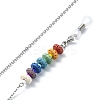 Dyed Colorful Natural Lava Rock Disc Beaded Eyeglasses Chains AJEW-EH00389-3