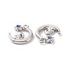 Moon with Rabbit Brass Enamel Pendants KK-G435-08P-3