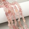 Raw Rough Natural Strawberry Quartz Beads Strands G-M453-C07-1
