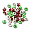 Spray Painted Faceted Resin European Beads RESI-C063-02C-1