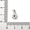 925 Sterling Silver Moissanite Rhinestone Flat Round Charms STER-U008-03P-3