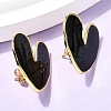 Heart 201 Stainless Steel Enamel Stud Earrings EJEW-Z151-12G-02-3