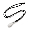 Cone Natural Quartz Crystal Pendant Necklace with Nylon Rope for Women G-H286-08D-3