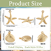 64Pcs 2 Styles 316 Surgical Stainless Steel Pendants STAS-SC0010-20-2