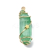 Electroplated Natural Quartz Crystal Pendants PALLOY-JF02087-02-2