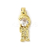 Rack Plating Brass Micro Pave CLear Cubic Zirconia Pendants KK-C053-07A-G-1