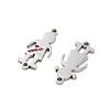Valentine's Day 304 Stainless Steel FireBrick Enamel Boy Girl Connector Charms STAS-Z078-16P-2