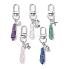 5Pcs 5 Styles Wire Wrapped Bullet Naturl Gemstone Pendant Decoraiton HJEW-JM01391-S-1