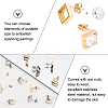 6 Pairs 2 Colors 304 Stainless Steel Stud Earring Settings STAS-UN0031-70-4