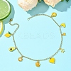Flower & Fruit & Heart Alloy Yellow Enamel Pendant Necklaces NJEW-FS00011-3