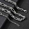304 Stainless Steel Oval Textured Infinity Link Chain Necklaces for Women Men NJEW-K249-20A-P-3