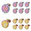 40Pcs 2 Style Ion Plating(IP) 304 Stainless Steel Stud Earring Findings STAS-LS0001-50MC-2