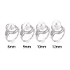 Oval Brass Micro Pave Clear Cubic Zirconia Adjustable Ring Settings KK-T076-69P-4