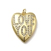 Brass Micro Pave Cubic Zirconia Pendants KK-C090-44G-01-1