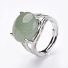 Adjustable Natural Green Aventurine Finger Rings LS-RJEW-F075-01K-4