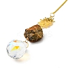 Wire Wrapped Nuggets Natural Tiger Eye Pendant Decorations HJEW-C008-03D-G-2