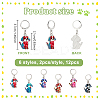 12Pcs 6 Styles Dog Alloy Enamel Pendant Locking Stitch Markers HJEW-NB00264-2