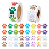 2 Rolls 2 Colors Dog Paw Print Paper Stickers DIY-TA0011-56-1