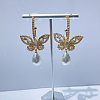 Fashionable luxury Clear Cubic Zirconia & Rhinestone Butterfly Stud Earrings KY8568-2-1