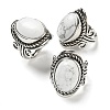 Natural & Synthetic Gemstone Adjustable Rings RJEW-I108-01AS-5