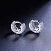SHEGRACE Rhodium Plated 925 Sterling Silver Glazed Hoop Earrings JE487A-3