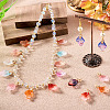 28Pcs 14 Colors Leaf Shape Handmade Lampwork Pendants PALLOY-TA00160-7