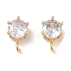 Brass Micro Pave Clear Cubic Zirconia Pendants KK-B102-11G-1