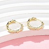 Bamboo Brass Micro Pave Clear Cubic Zirconia Hoop Earrings EJEW-Z102-05G-2