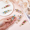 6Pcs 3 Styles Flower Alloy Rhinestone Safety Pin Brooches for Backpack Clothes JEWB-FH0002-57-3