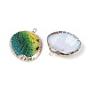 Spray Paint & Electroplate Natural Sea Shell Pendants SSHEL-N042-16B-2