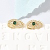 Eyes Brass Micro Pave Cubic Zirconia Stud Earrings EJEW-C186-20G-03-3