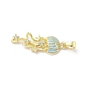 Brass Micro Pave Cubic Zirconia with Enamel Pendants KK-Z134-15G-01B-2