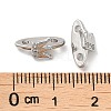 Brass Micro Pave Clear Cubic Zirconia Slide Charms KK-P239-20P-3