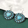 Alloy Synthetic Turquoise Dangle Earrings for Women LS-EJEW-U053-11AS-1