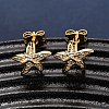 Brass Micro Pave Clear Cubic Zirconia Earrings EJEW-D328-03G-03-1