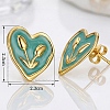 304 Stainless Steel Enamel Stud Earrings WG2A80C-02-1